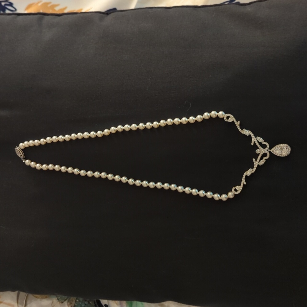 Swarovski, pearl, and silver necklace NWT